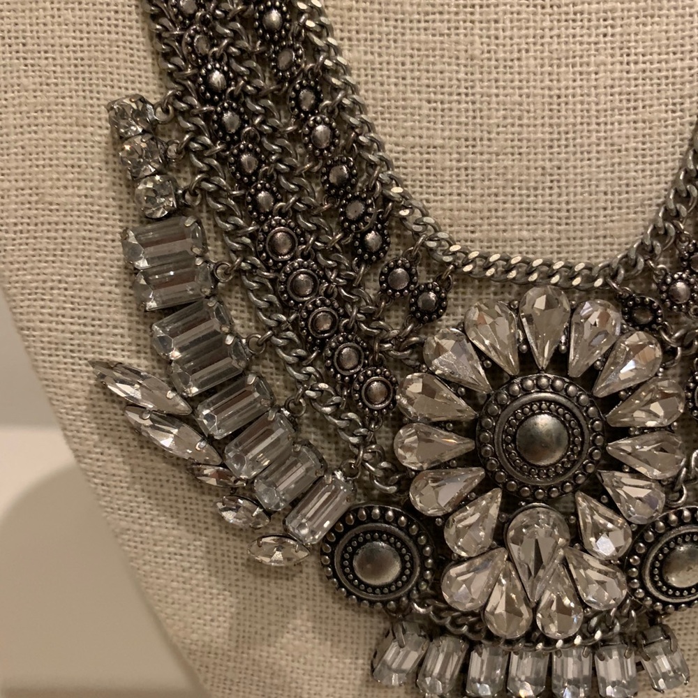 Shearling Silver Statement necklace with CZ - Picture 4 of 6